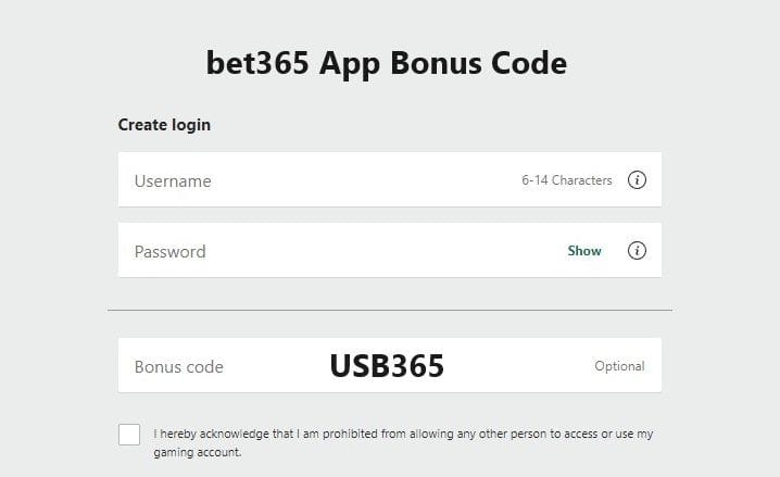 bet365 app bonus code